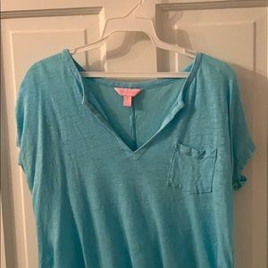 Light blue Lilly Pulitzer V-neck T-shirt